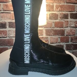 Love Moschino Black Knee-High Boots